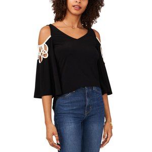 Vince Camuto Black Cold Shoulder Blouse